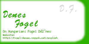 denes fogel business card